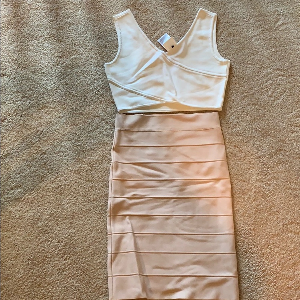BCBG body con top and skirt